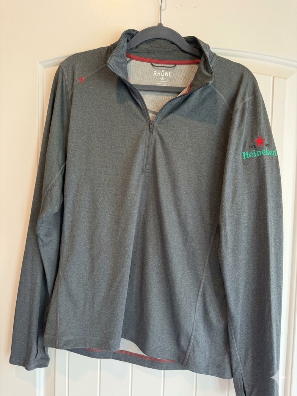 Rhone Men's Element Polartec 1/4 Zip Pullover Jacket Heineken Beer Promo M